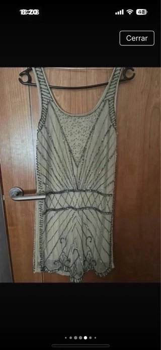 Vestido joya Pull&Bear beige/plata Talla XS