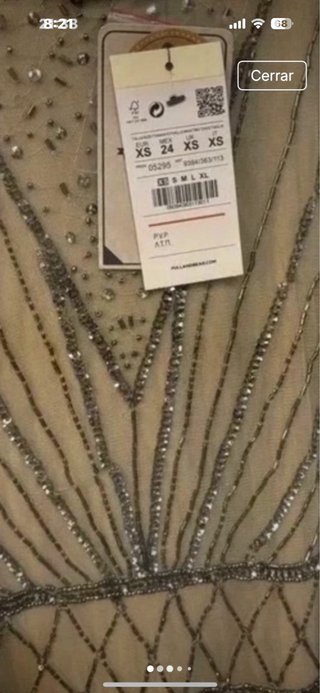 Vestido joya Pull&Bear beige/plata Talla XS