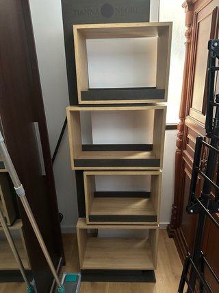 Estantería modular madera y metal