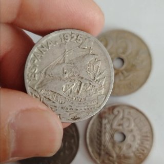 Lote 4 monedas 25 céntimos España