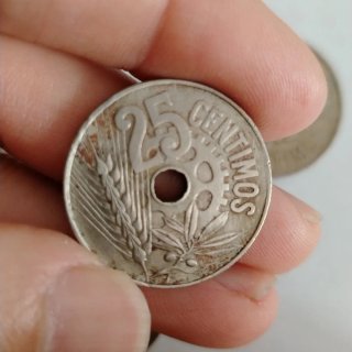 Lote 4 monedas 25 céntimos España