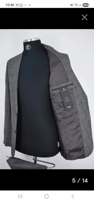 Traje de hombre gris a cuadros