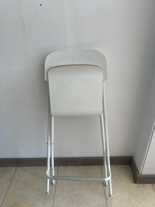 Taburete Plegable Blanco y Gris
