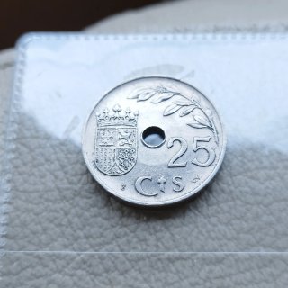Única moneda 25 céntimos (1 real) de 1937