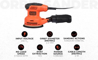 Lijadora Black+Decker Naranja