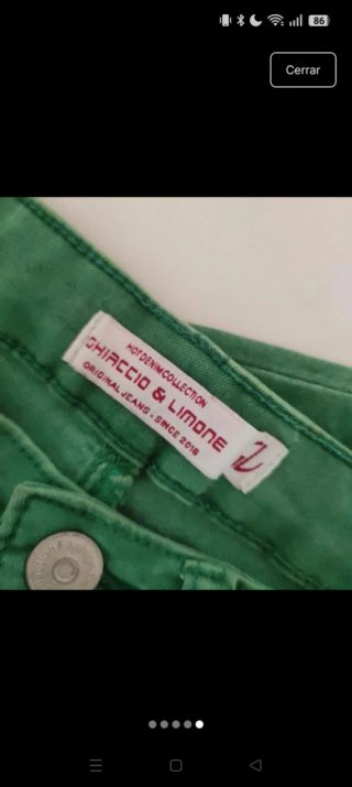 Pantalón pitillo verde elástico