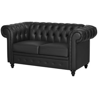 Divano 2 Posti in Stile Chesterfield in Pelle PU