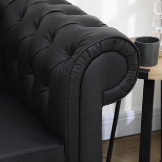 Divano 2 Posti in Stile Chesterfield in Pelle PU