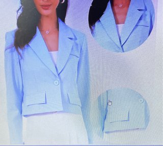 Blazer Corto Azul Claro Mujer Sin Estrenar