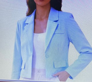 Blazer Corto Azul Claro Mujer Sin Estrenar