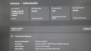 PC HP ENVY i7 32GB SSD 1TB GTX-1650 SUPER