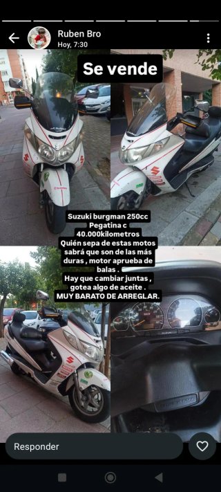 Suzuki Burgman 250cc Blanca