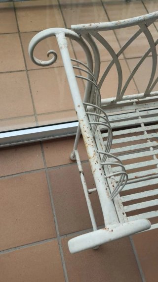 Banco terraza metal blanco