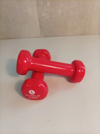 2 Mancuernas Sveltus 0.5 Kg Epoxy Rojas
