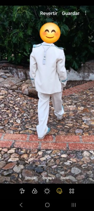 Traje Comunión Niño Blanco y Turquesa