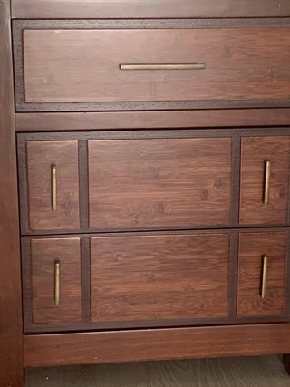 Dormitorio completo de madera y polipiel