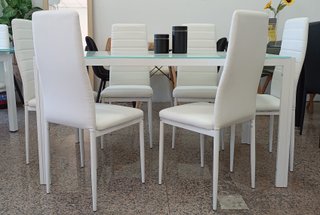 ·Mesa ·Comedor + "6 Sillas" ·Blancas. ¡ECONÓMICA!