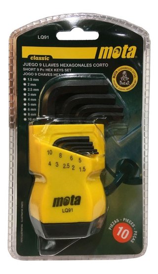 Juego 9 Llaves Hexagonales Corto Mota