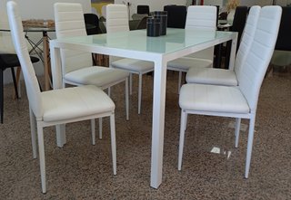 ·Mesa ·Comedor + "6 Sillas" ·Blancas. ¡ECONÓMICA!