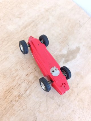 Scalextric Exin Cooper rojo coche guia fija slot