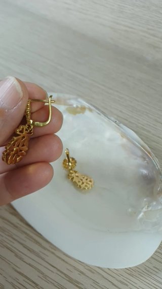 Pendientes Vintage Oro 18k y Topacio Azul
