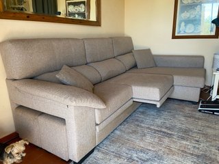 Sofá modular L con arcón y asientos extraíbles