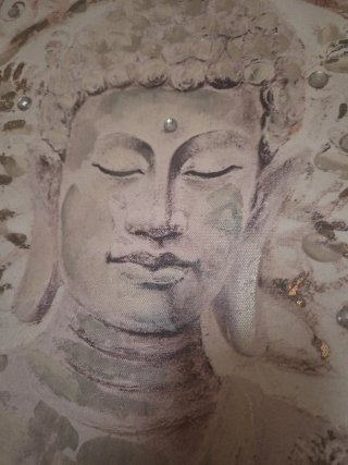 Cuadro Buda Decorativo Beige y Dorado