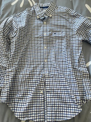 Camisa PdH cuadros anchos azules y blancos