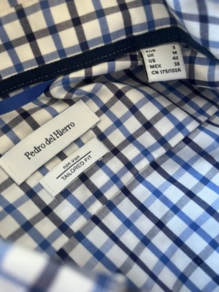 Camisa PdH cuadros anchos azules y blancos