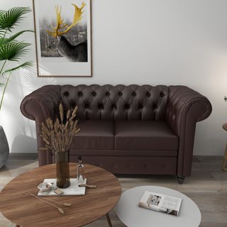 Divano 2 Posti stile Chesterfield 160x84x80 cm