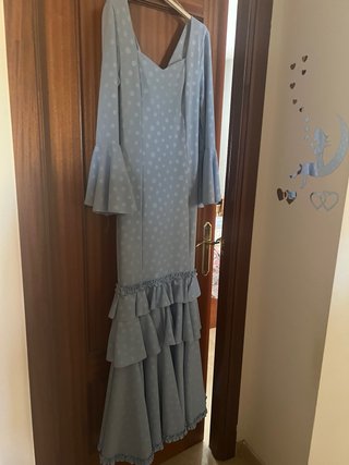 Vestido Flamenca Azul Nuevo Talla M