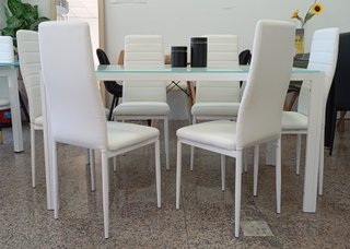 ·Mesa ·Comedor + "6 Sillas" ·Blancas. ¡ECONÓMICA!