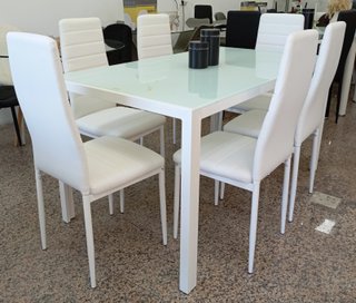 ·Mesa ·Comedor + "6 Sillas" ·Blancas. ¡ECONÓMICA!