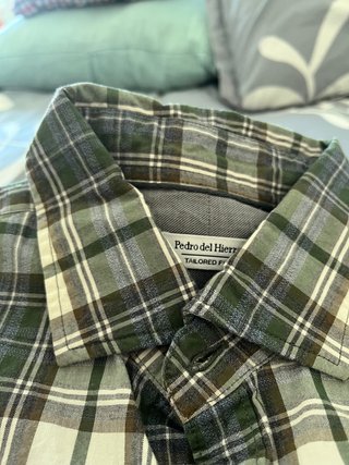 Camisa Pedro del Hierro cuadros verdes y blancos