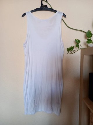 Talla 42 XL Vestido blanco tachuelas plateadas