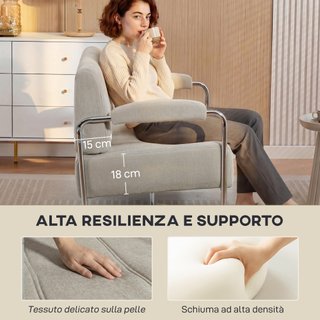Divano 2 Posti Moderno Rivestito in Ciniglia Beige
