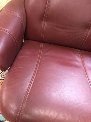 Coppia di Poltrone in Pelle e Legno