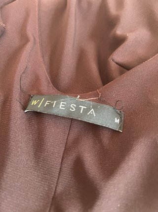 Vestido lunares beige y marrón