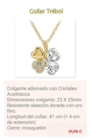 Collar Trebol Cristal.