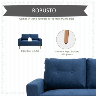 Divano 2 Posti Moderno e Trapuntato Stile Nordico