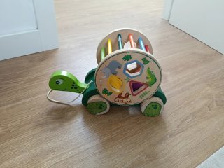 Juguete tortuga madera encajables