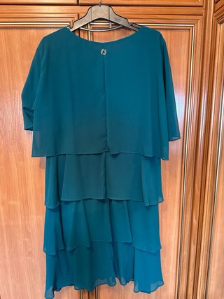 Vestido LAMUSA verde con chaqueta encaje