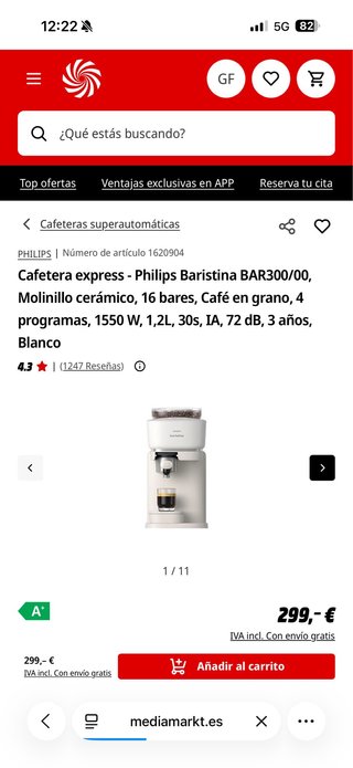 Cafetera Philips Baristina - Caja Cerrada