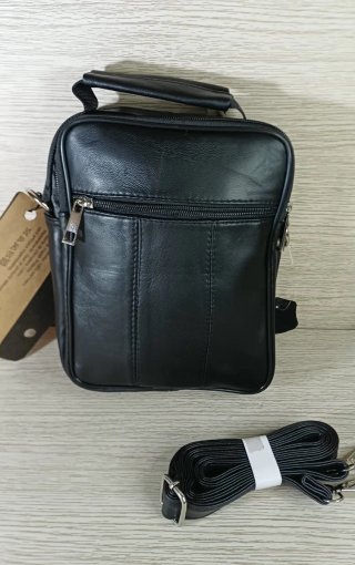 Bolso Piel Hombre Negro Bandolera Nuevo