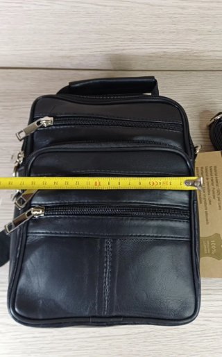 Bolso Piel Hombre Negro Bandolera Nuevo