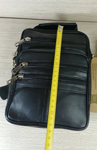 Bolso Piel Hombre Negro Bandolera Nuevo