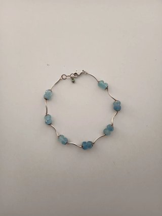 Pulsera Plata y Aguamarina