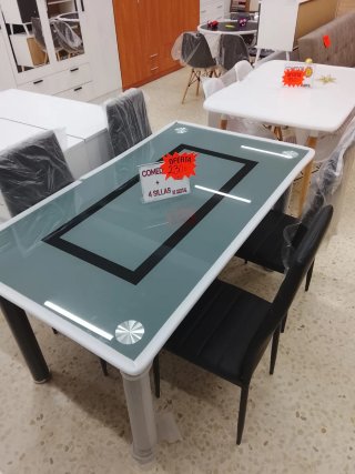 Comedor moderno negro y blanco