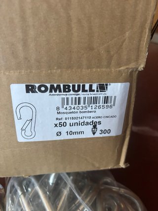 Mosquetón Bombero Acero Cincado ø10mm