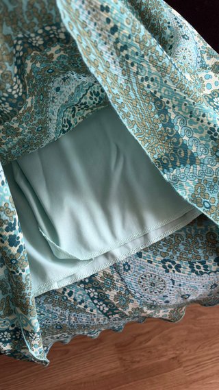 Vestido estampado verde y azul